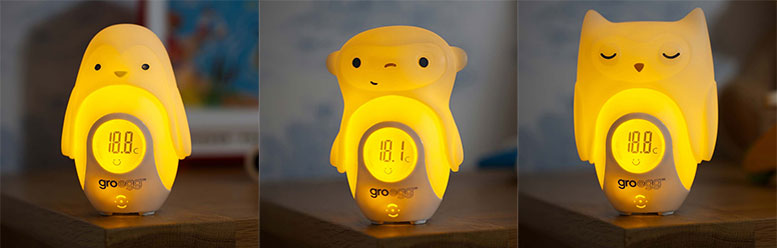 Gro Egg - Il termometro digitale luminoso a forma d'uovo con le cover di animali