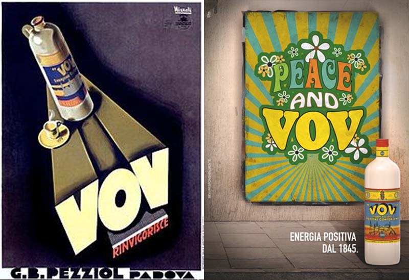 La grafica "vintage" del Vov G.B. Pezziol prima e dopo la Seconda Guerra Mondiale